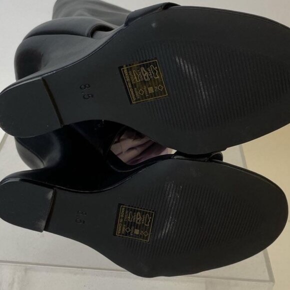 Azalea Wang Dippin Dot Sandal Boot – Black Stretch, Sculptural Heel, Size 8.5 - Picture 6 of 11